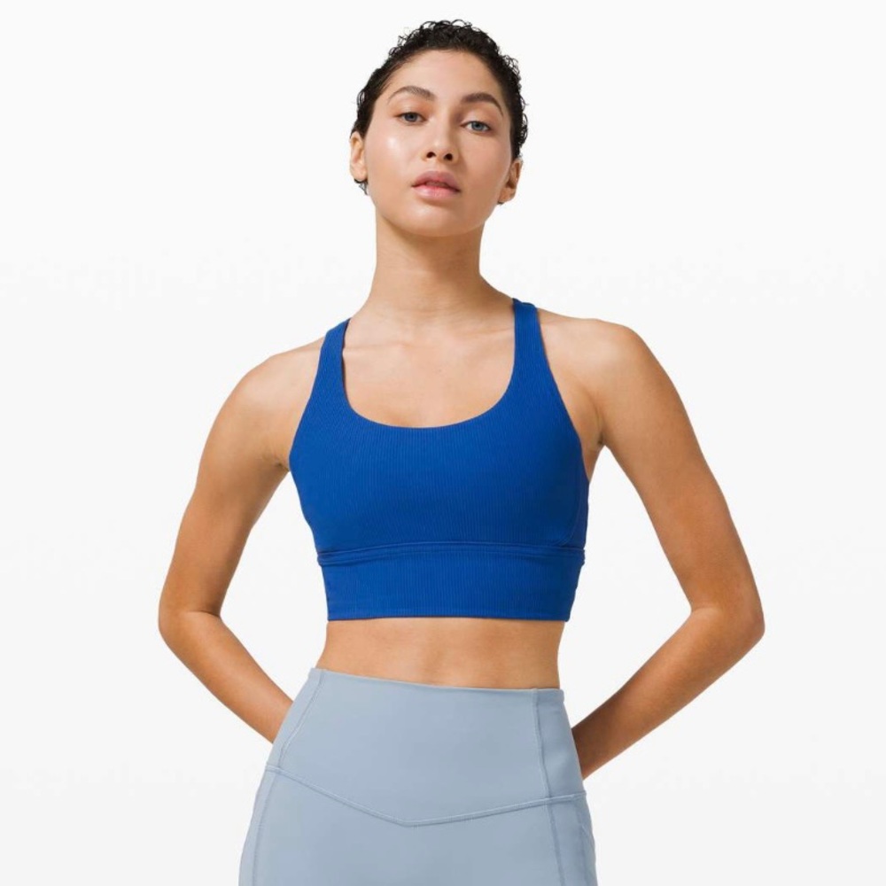 Lululemon Regatta Blue Energy Sports Bra Long Line Ribbed